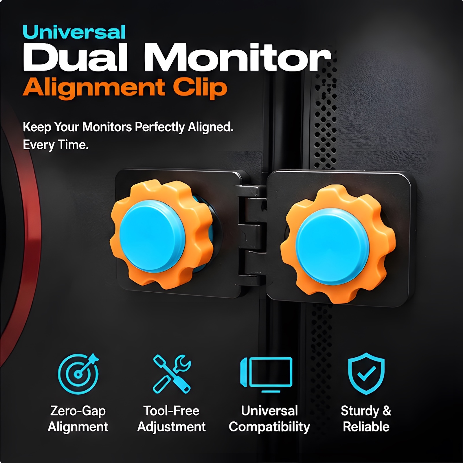 Dual Monitor Stand - 범용 듀얼 모니터 정렬 클립 도구가