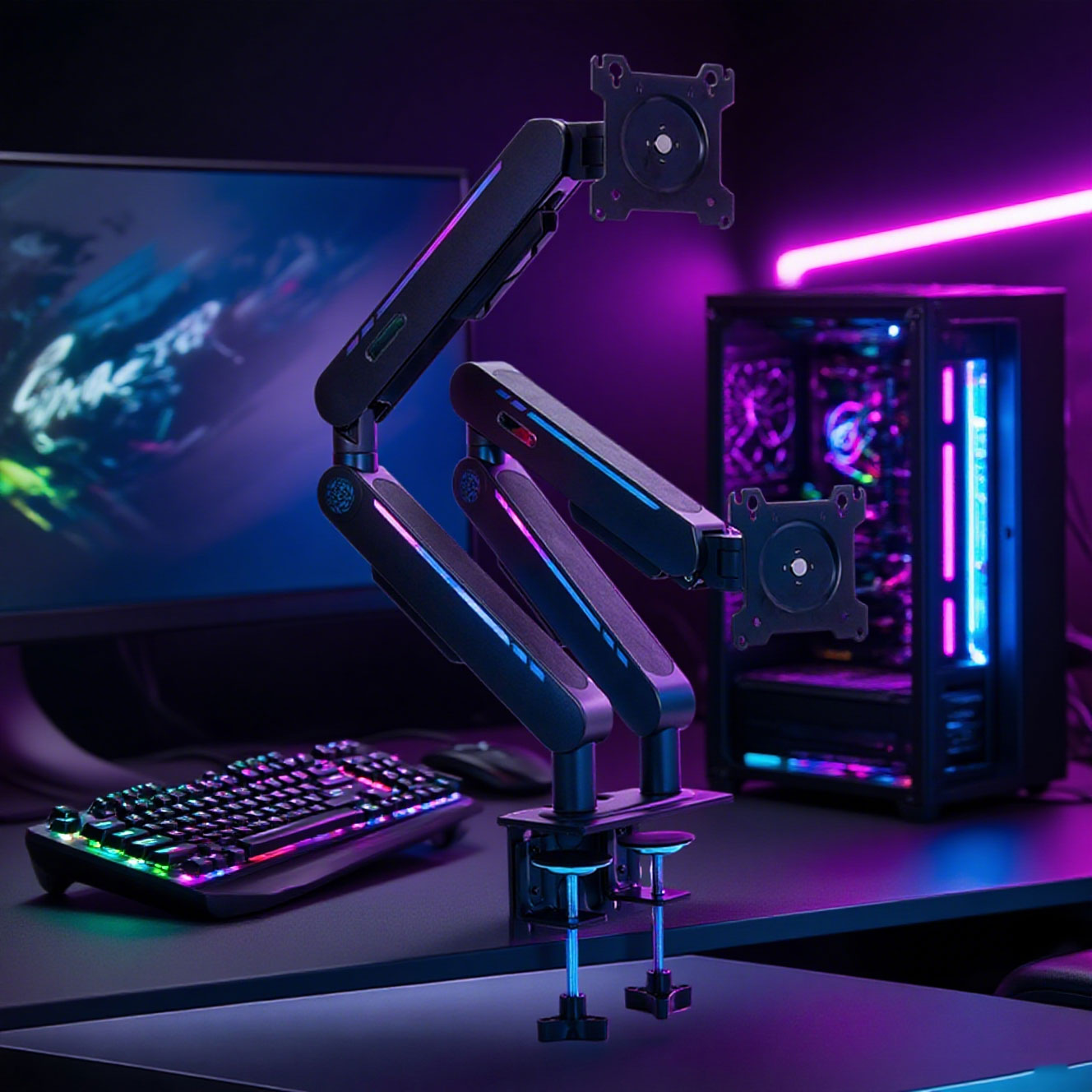 신제품 가스 스프링 데스크 마운트 스탠드, 대부분의 1 - Dual Monitor Stand 리뷰 및 가격