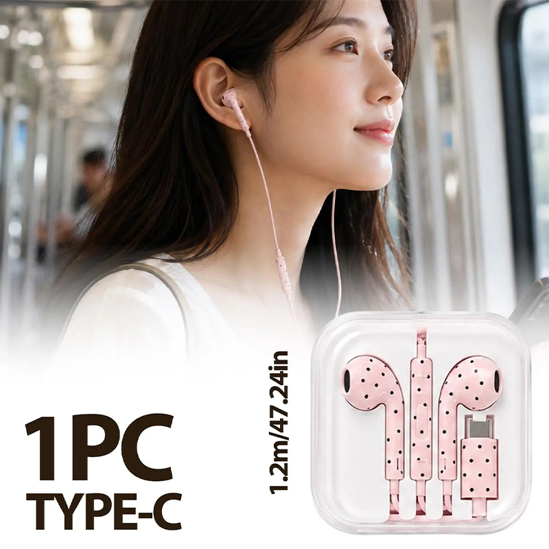 귀여운 폴카 도트 스타 타입 C 이어폰 (미, 아이폰, - Esports Gaming Earphones 리뷰 및 가격