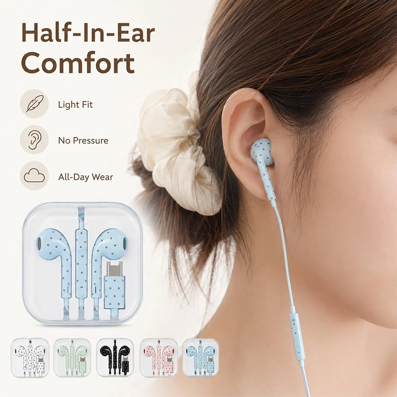 귀여운 폴카 도트 스타 타입 C 이어폰 (미, 아이폰, - Esports Gaming Earphones 리뷰 및 가격