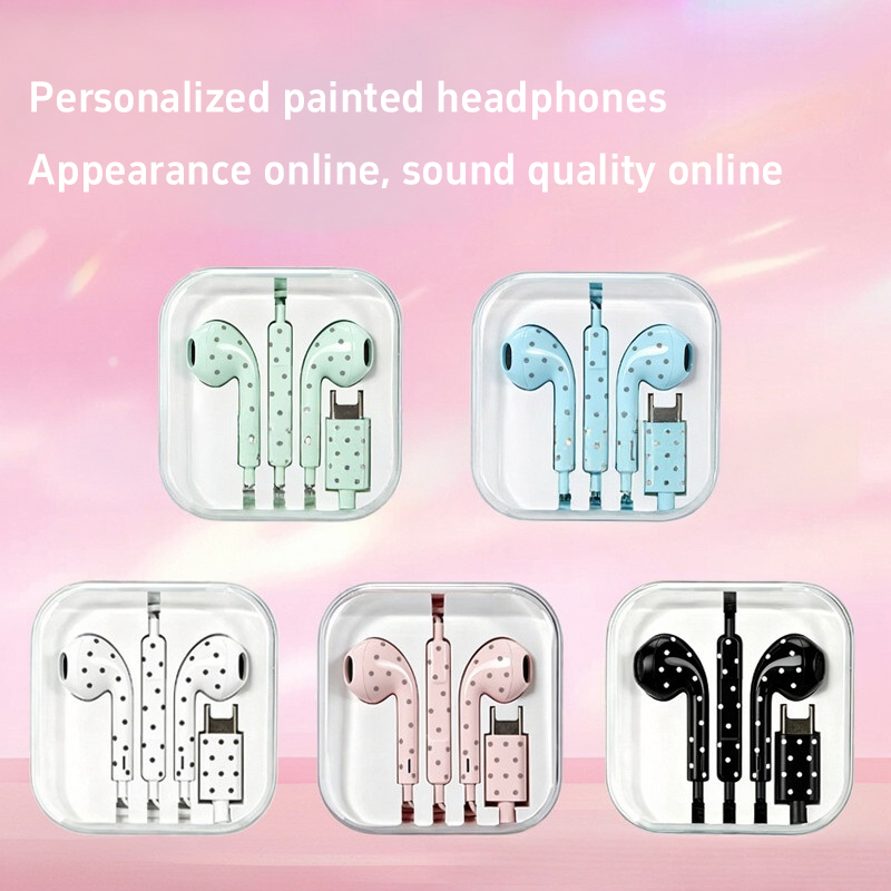 귀여운 폴카 도트 스타 타입 C 이어폰 (미, 아이폰, - Esports Gaming Earphones 리뷰 및 가격